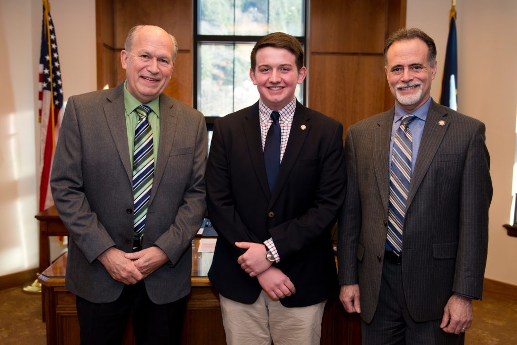 Soldotna High School Jackson Blackwell with Gov Walker and Sen Miccichi