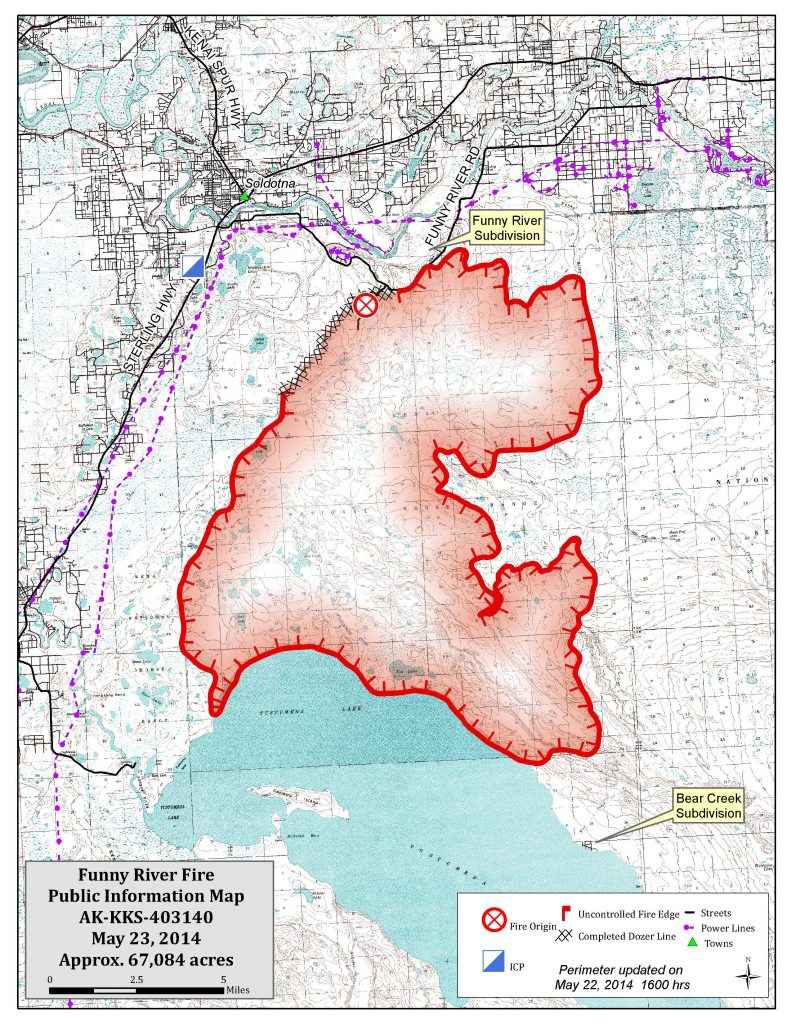 Funny River Fire Map 5-23-14