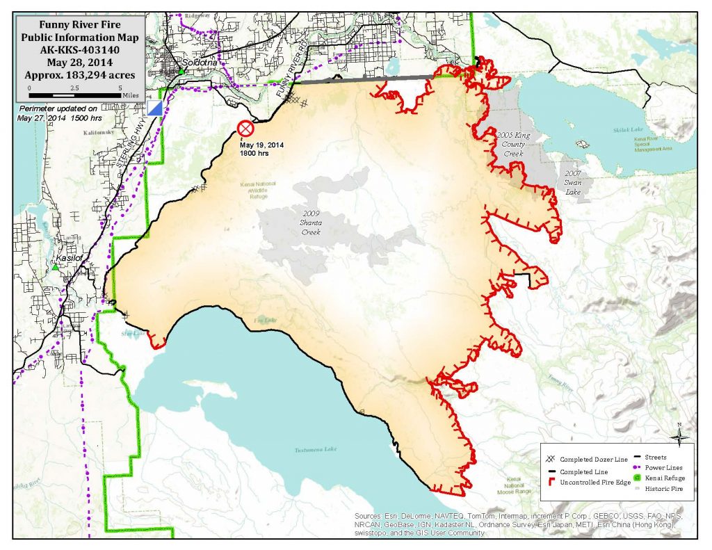 Funny River Fire Map 5-28-14