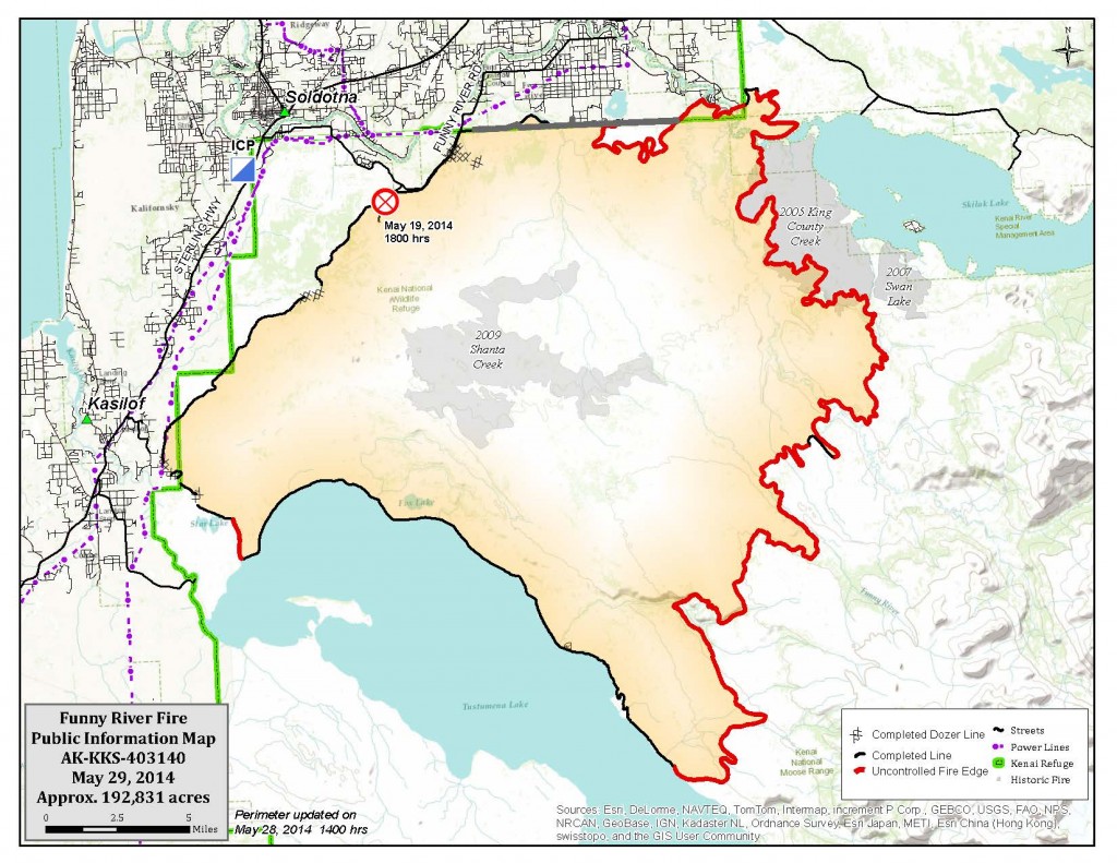 Funny River Fire Map 5-29-14