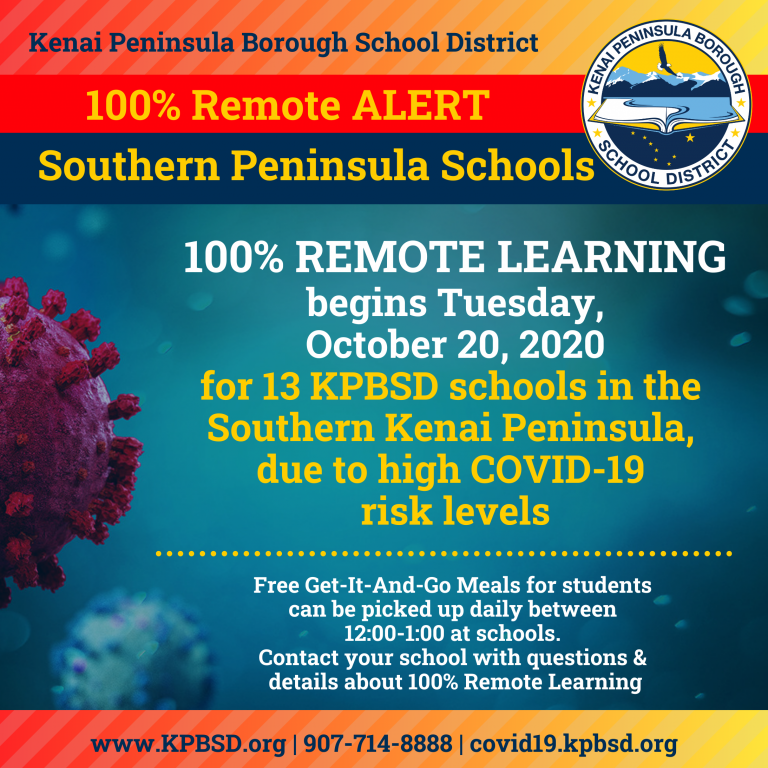 Southern Kenai Peninsula KPBSD schools shift to 100% Remote Learning