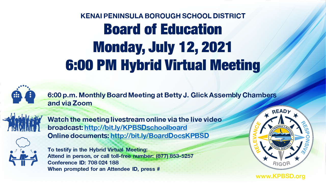 Board Of Education Monthly Meeting - KPBSD Communications Field ...