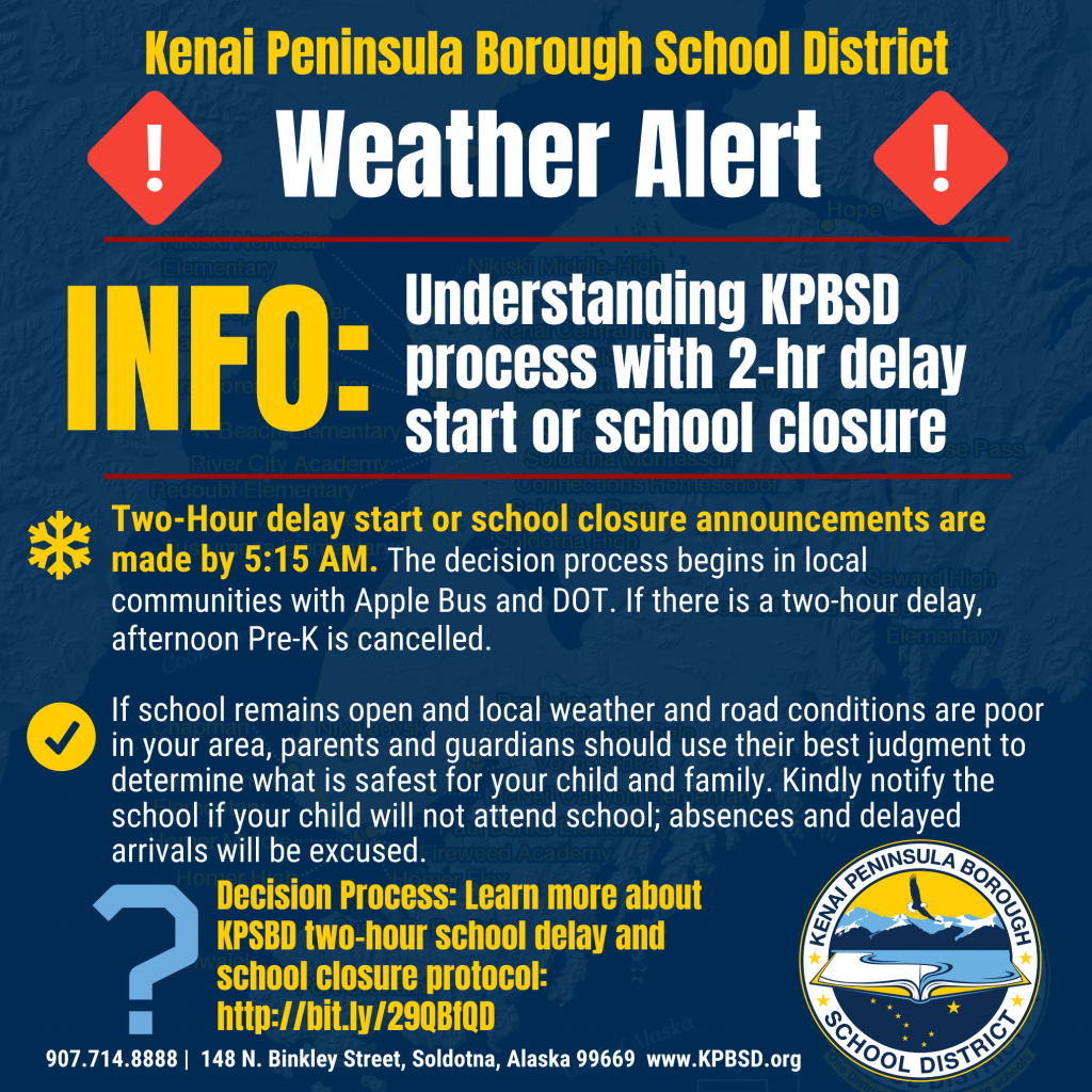 How it works weather related school delays or closures KPBSD